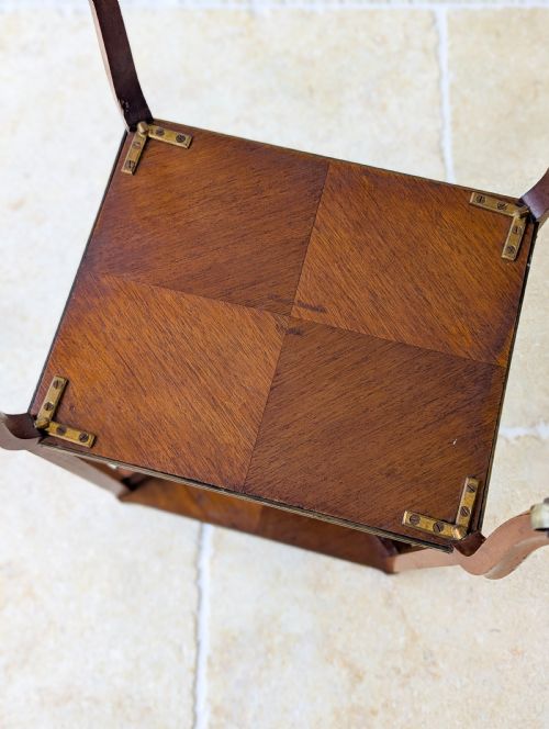 ANTIQUE VICTORIAN MAHOGANY TWOTIER OCCASIONAL TABLE BY W TURNER LORD CO C1880 - ADDITIONAL PHOTO 19