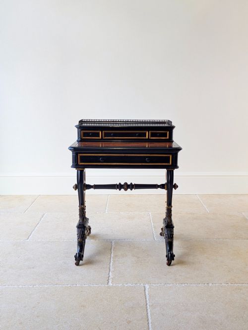 ANTIQUE VICTORIAN EBONISED BONHEUR DU JOUR C1870 - ADDITIONAL PHOTO 1