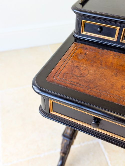 ANTIQUE VICTORIAN EBONISED BONHEUR DU JOUR C1870 - ADDITIONAL PHOTO 2