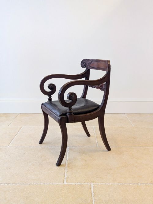 fig 2. Antique Regency Mahogany Country House Library Armchair c.1820