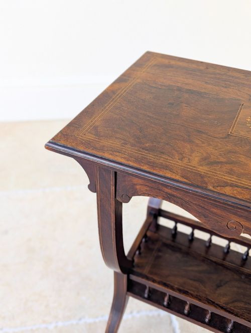 ANTIQUE EDWARDIAN ROSEWOOD OCCASIONAL TABLE C1910 - ADDITIONAL PHOTO 5