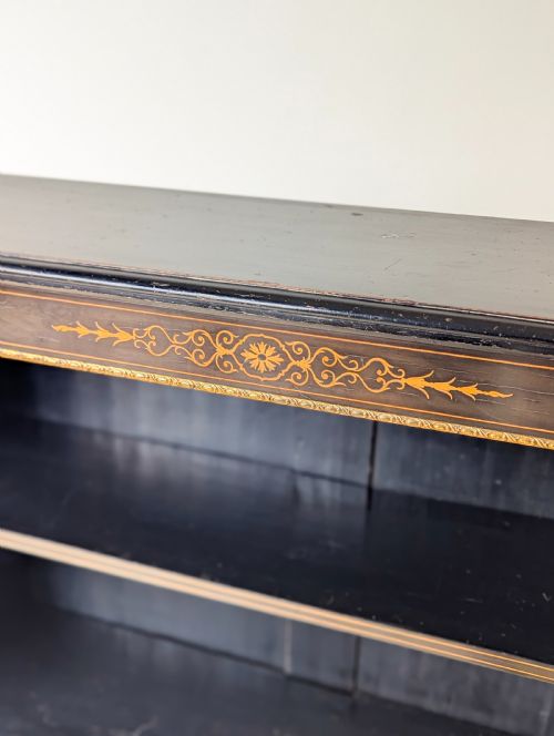ANTIQUE VICTORIAN EBONISED OPEN BOOKCASE C1870 - ADDITIONAL PHOTO 5