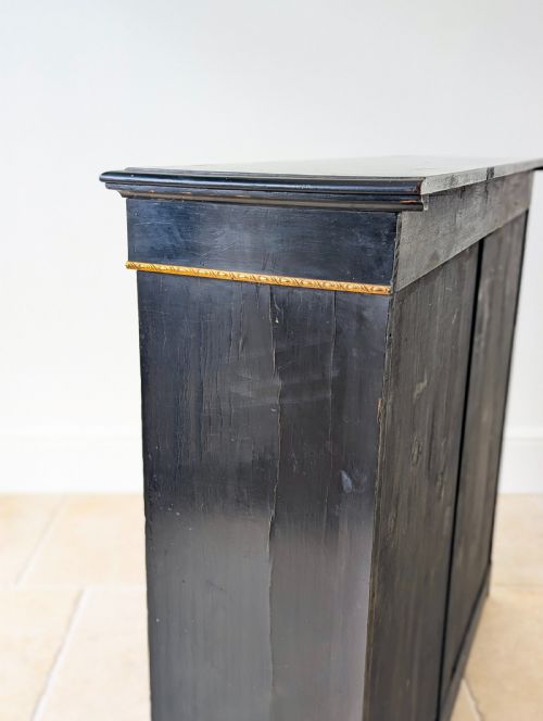 ANTIQUE VICTORIAN EBONISED OPEN BOOKCASE C1870 - ADDITIONAL PHOTO 13