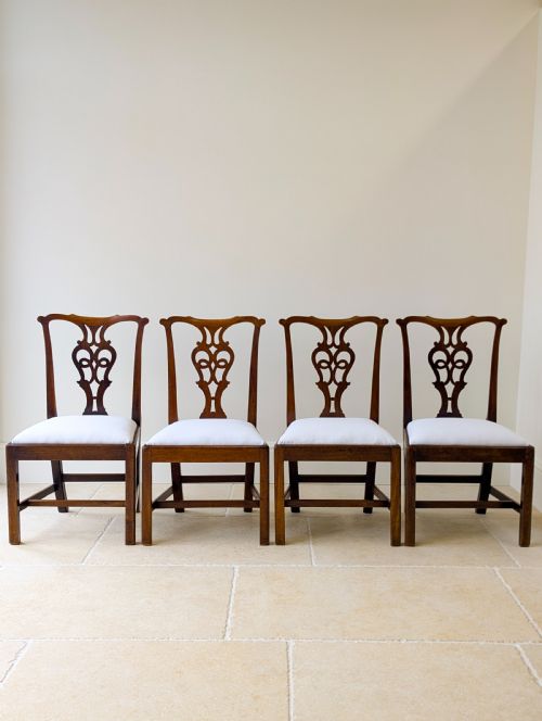 SET OF FOUR ANTIQUE GEORGIAN CHIPPENDALE MAHOGANY DINING CHAIRS C1780 - ADDITIONAL PHOTO 1