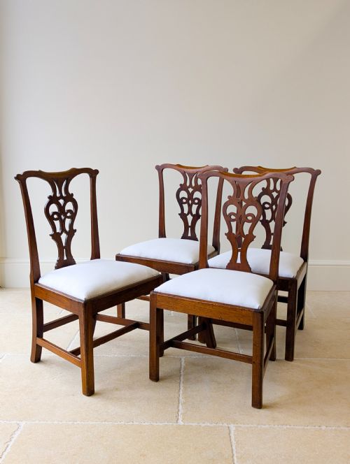 SET OF FOUR ANTIQUE GEORGIAN CHIPPENDALE MAHOGANY DINING CHAIRS C1780 - ADDITIONAL PHOTO 5