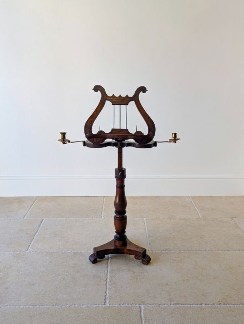 ANTIQUE WILLIAM IV MAHOGANY LYREFORM MUSIC STAND C1830 - ADDITIONAL PHOTO 11
