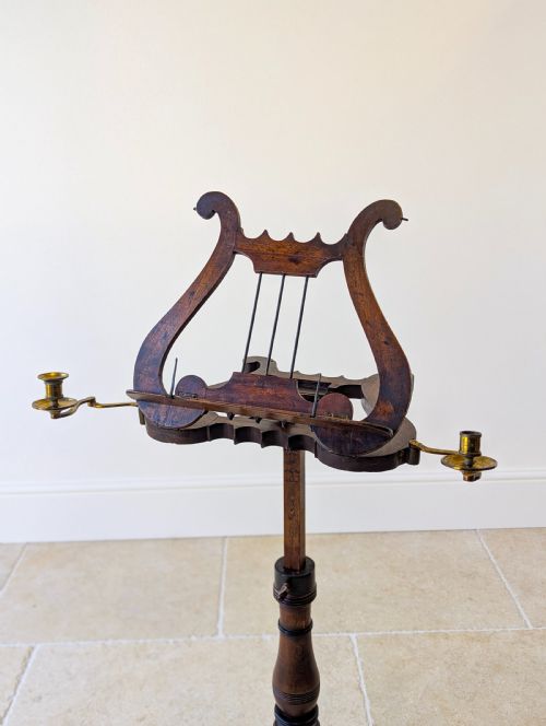 ANTIQUE WILLIAM IV MAHOGANY LYREFORM MUSIC STAND C1830 - ADDITIONAL PHOTO 17