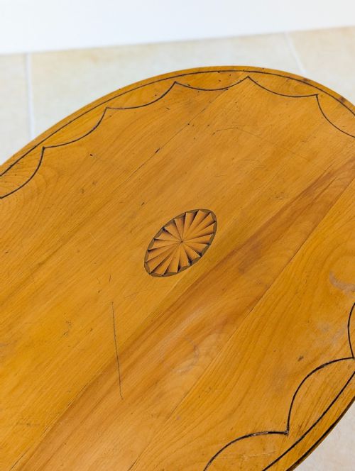 ANTIQUE EDWARDIAN SATINWOOD OVAL OCCASIONAL TABLE C1900 - ADDITIONAL PHOTO 9