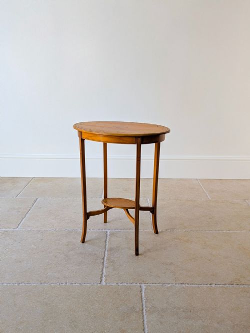 ANTIQUE EDWARDIAN SATINWOOD OVAL OCCASIONAL TABLE C1900 - ADDITIONAL PHOTO 10