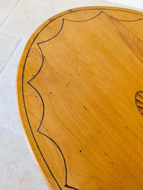 ANTIQUE EDWARDIAN SATINWOOD OVAL OCCASIONAL TABLE C1900 - ADDITIONAL PHOTO 15