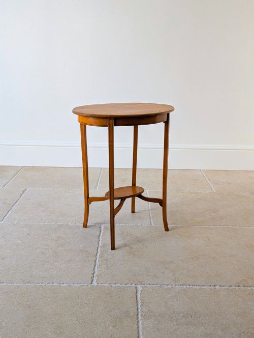 ANTIQUE EDWARDIAN SATINWOOD OVAL OCCASIONAL TABLE C1900 - ADDITIONAL PHOTO 18