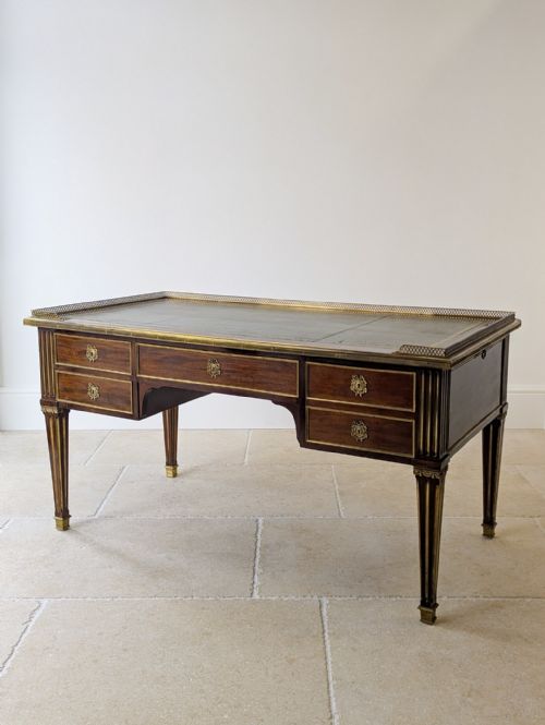 fig 1. Antique Edwardian Louis XVI Style Mahogany Writing Desk. c.1910