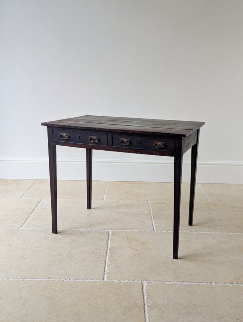 ANTIQUE GEORGE III COUNTRY HOUSE OAK SIDE TABLE C1800