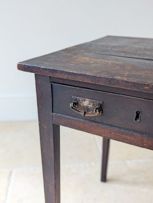 ANTIQUE GEORGE III COUNTRY HOUSE OAK SIDE TABLE C1800 - ADDITIONAL PHOTO 3