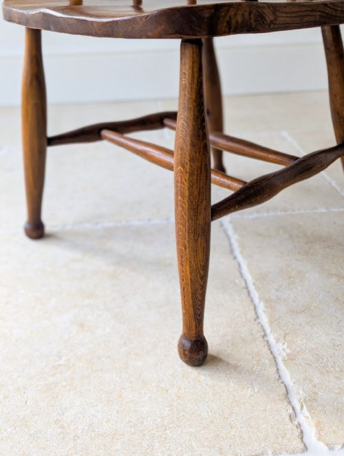 ARTS CRAFTS STYLE ELM AND BEECH DESK CHAIR 1940S - ADDITIONAL PHOTO 6