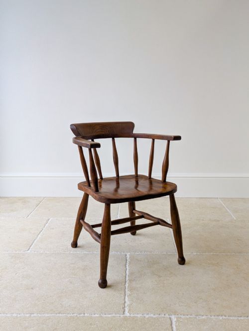 ARTS CRAFTS STYLE ELM AND BEECH DESK CHAIR 1940S - ADDITIONAL PHOTO 7