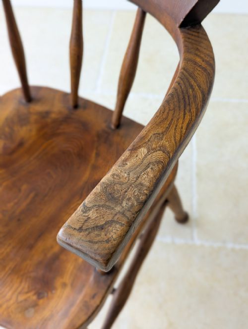 ARTS CRAFTS STYLE ELM AND BEECH DESK CHAIR 1940S - ADDITIONAL PHOTO 8