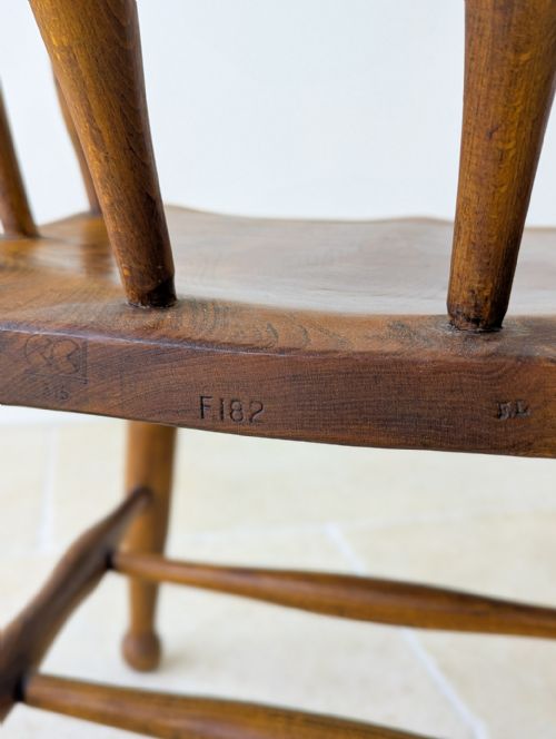 ARTS CRAFTS STYLE ELM AND BEECH DESK CHAIR 1940S - ADDITIONAL PHOTO 12