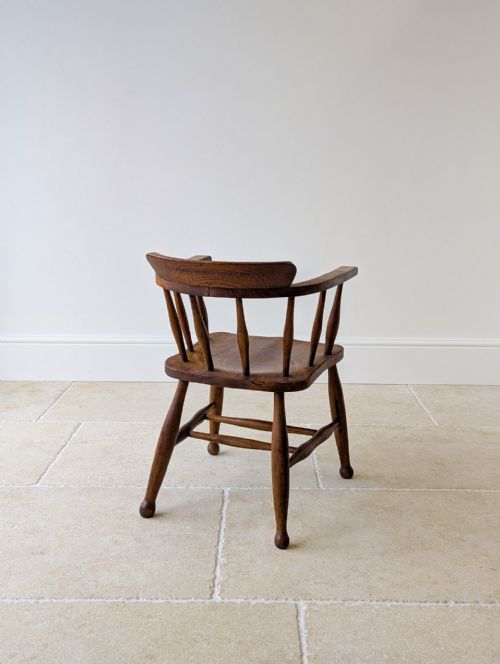 ARTS CRAFTS STYLE ELM AND BEECH DESK CHAIR 1940S - ADDITIONAL PHOTO 13