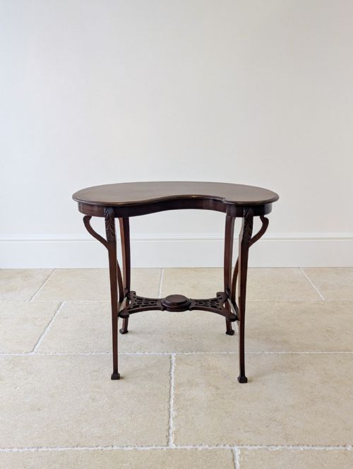 ANTIQUE EDWARDIAN ART NOUVEAU MAHOGANY SIDE TABLE C1900 - ADDITIONAL PHOTO 1