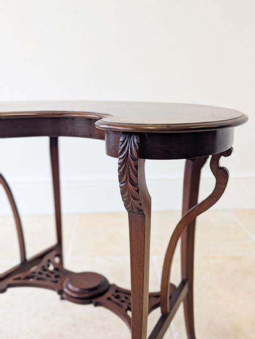 ANTIQUE EDWARDIAN ART NOUVEAU MAHOGANY SIDE TABLE C1900 - ADDITIONAL PHOTO 4