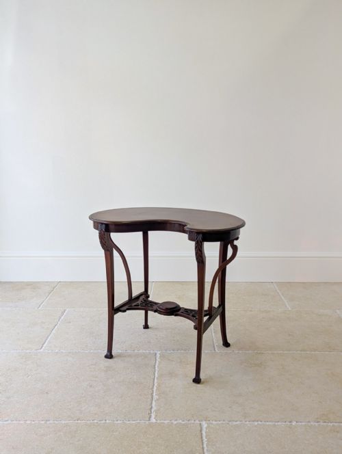 ANTIQUE EDWARDIAN ART NOUVEAU MAHOGANY SIDE TABLE C1900 - ADDITIONAL PHOTO 6