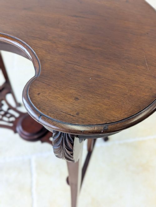ANTIQUE EDWARDIAN ART NOUVEAU MAHOGANY SIDE TABLE C1900 - ADDITIONAL PHOTO 9