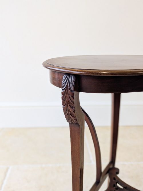 ANTIQUE EDWARDIAN ART NOUVEAU MAHOGANY SIDE TABLE C1900 - ADDITIONAL PHOTO 10