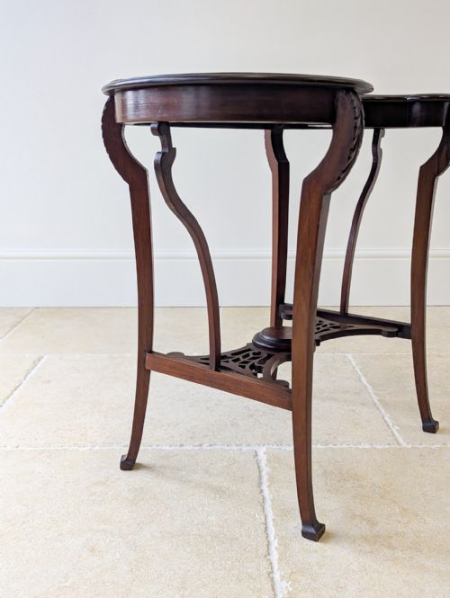 ANTIQUE EDWARDIAN ART NOUVEAU MAHOGANY SIDE TABLE C1900 - ADDITIONAL PHOTO 12