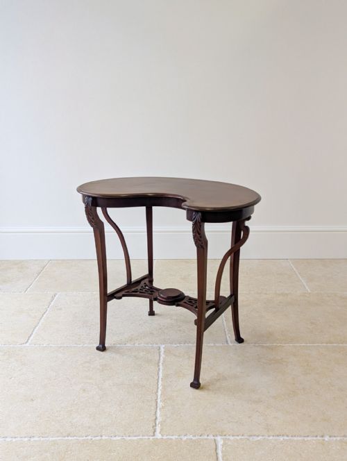 ANTIQUE EDWARDIAN ART NOUVEAU MAHOGANY SIDE TABLE C1900 - ADDITIONAL PHOTO 13