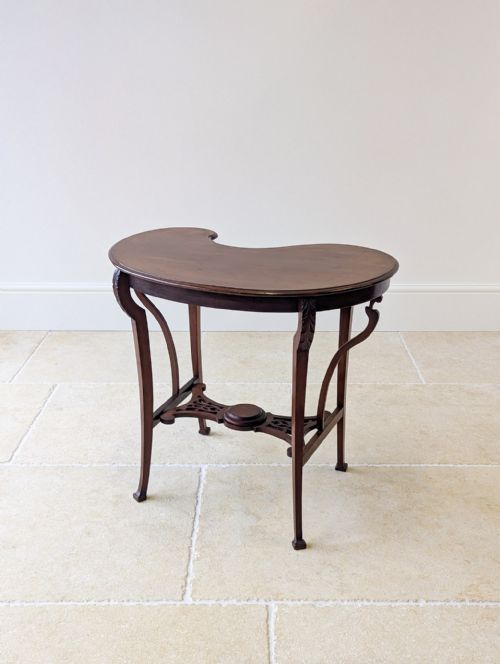 ANTIQUE EDWARDIAN ART NOUVEAU MAHOGANY SIDE TABLE C1900 - ADDITIONAL PHOTO 15