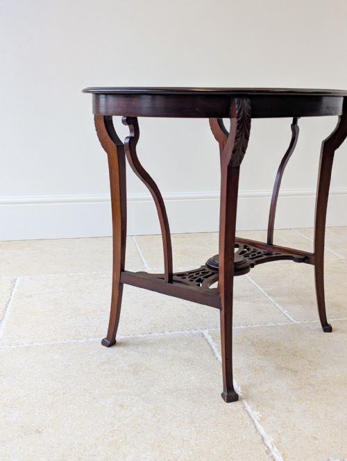 ANTIQUE EDWARDIAN ART NOUVEAU MAHOGANY SIDE TABLE C1900 - ADDITIONAL PHOTO 16