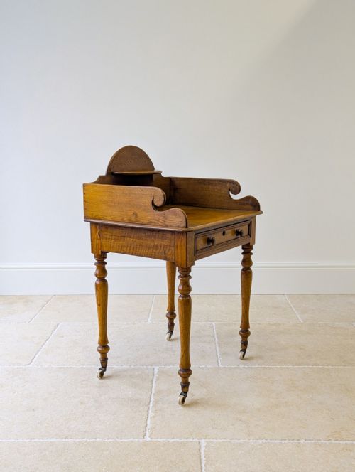 ANTIQUE EARLY VICTORIAN OAK COUNTRY HOUSE GALLERY SIDE TABLE C1840 - ADDITIONAL PHOTO 4