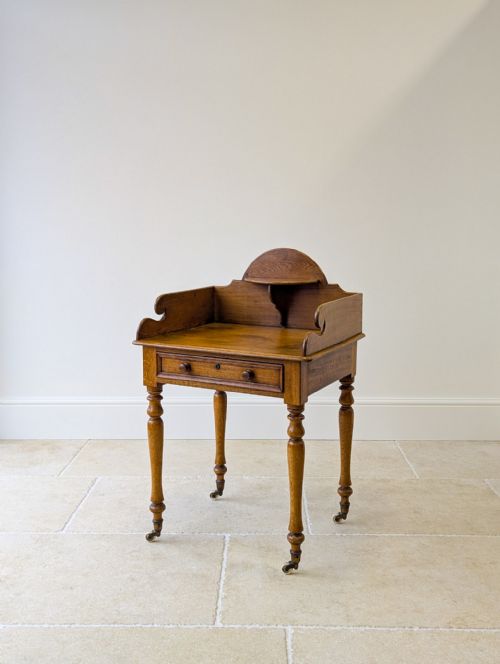 ANTIQUE EARLY VICTORIAN OAK COUNTRY HOUSE GALLERY SIDE TABLE C1840 - ADDITIONAL PHOTO 6