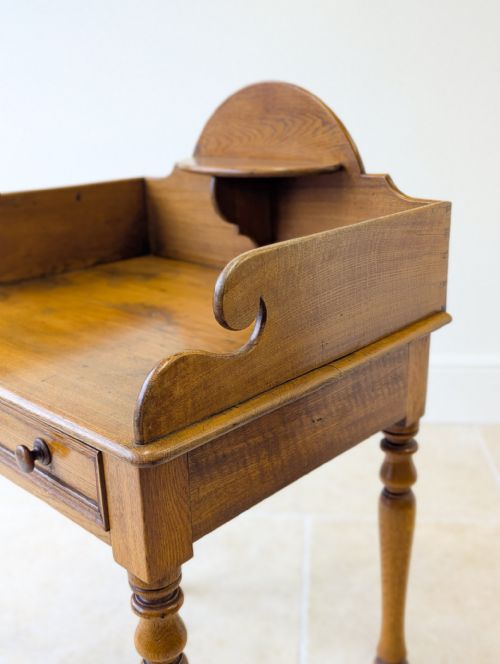 ANTIQUE EARLY VICTORIAN OAK COUNTRY HOUSE GALLERY SIDE TABLE C1840 - ADDITIONAL PHOTO 10