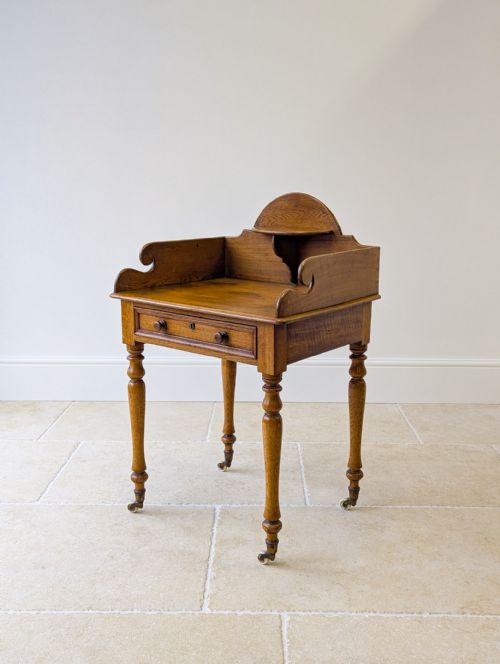 ANTIQUE EARLY VICTORIAN OAK COUNTRY HOUSE GALLERY SIDE TABLE C1840 - ADDITIONAL PHOTO 11