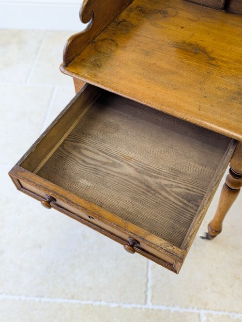 ANTIQUE EARLY VICTORIAN OAK COUNTRY HOUSE GALLERY SIDE TABLE C1840 - ADDITIONAL PHOTO 12
