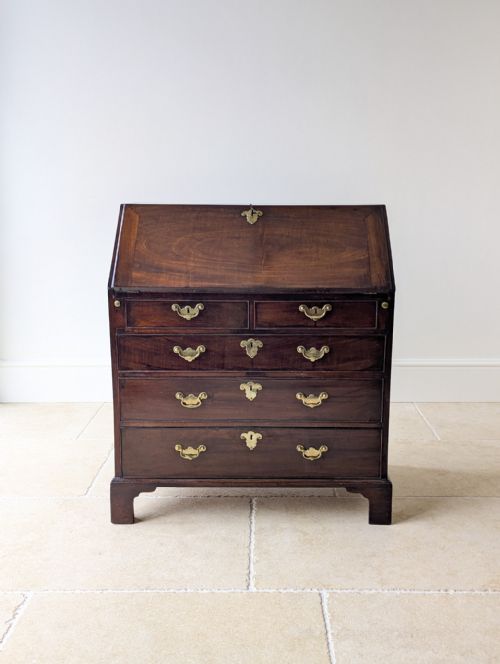 ANTIQUE GEORGE III MAHOGANY BUREAU C1770