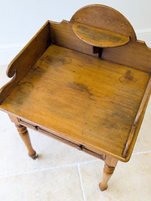 ANTIQUE EARLY VICTORIAN OAK COUNTRY HOUSE GALLERY SIDE TABLE C1840 - ADDITIONAL PHOTO 15