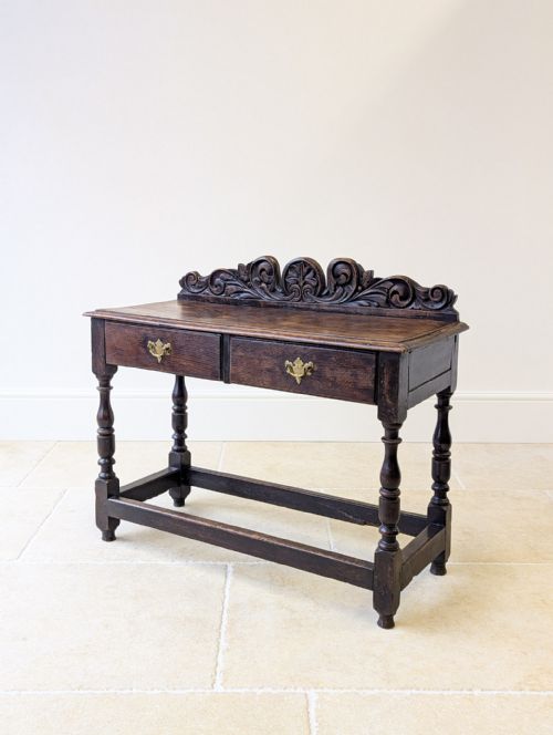 Antique Late Victorian Oak Side Table C.1890