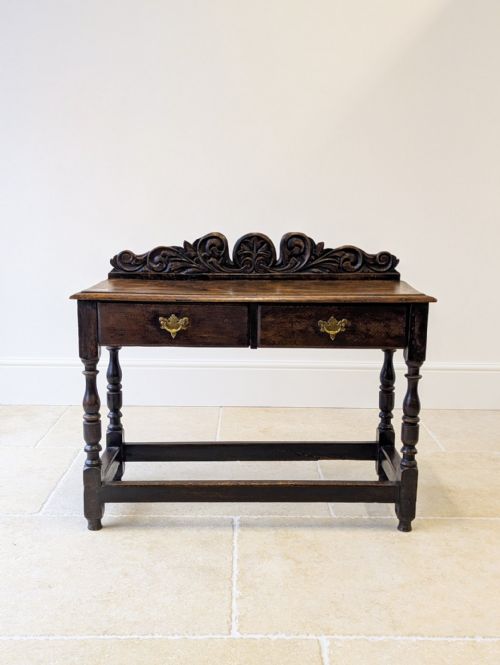 fig 1. Antique Late Victorian Oak Side Table c.1890