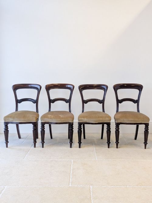 fig 1. Set of Four Antique Victorian Mahogany Dining Chairs c.1880
