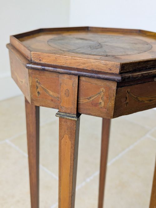 ANTIQUE GEORGIAN MAHOGANY OCTAGONAL SHERATON URN STAND C1780 - ADDITIONAL PHOTO 4