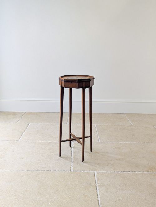 ANTIQUE GEORGIAN MAHOGANY OCTAGONAL SHERATON URN STAND C1780 - ADDITIONAL PHOTO 5