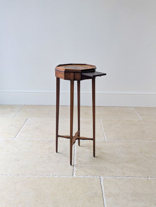 ANTIQUE GEORGIAN MAHOGANY OCTAGONAL SHERATON URN STAND C1780 - ADDITIONAL PHOTO 7