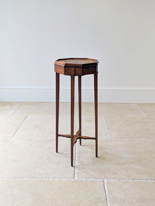 ANTIQUE GEORGIAN MAHOGANY OCTAGONAL SHERATON URN STAND C1780 - ADDITIONAL PHOTO 10