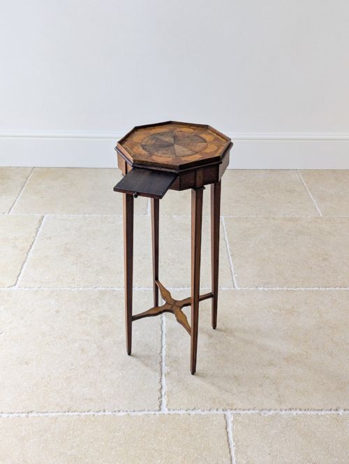 ANTIQUE GEORGIAN MAHOGANY OCTAGONAL SHERATON URN STAND C1780 - ADDITIONAL PHOTO 11