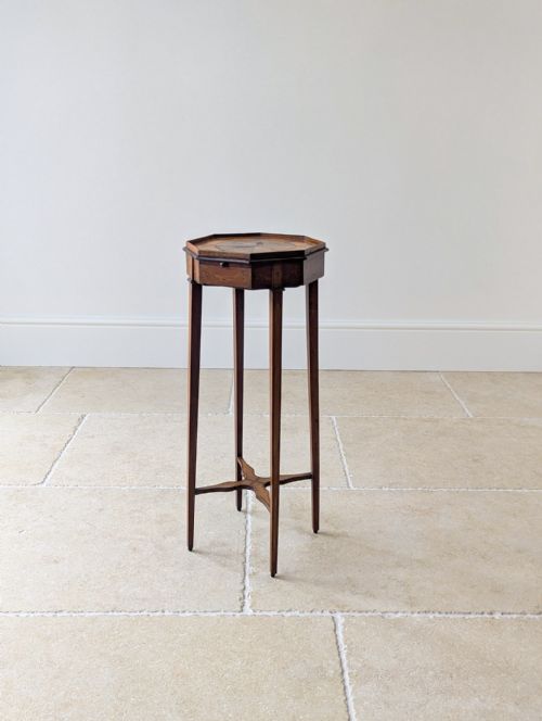 ANTIQUE GEORGIAN MAHOGANY OCTAGONAL SHERATON URN STAND C1780 - ADDITIONAL PHOTO 13