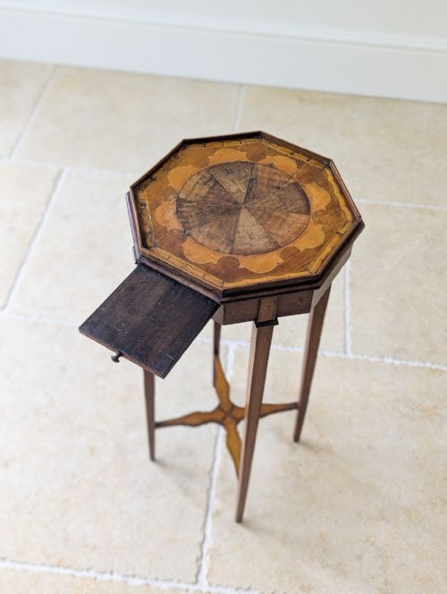 ANTIQUE GEORGIAN MAHOGANY OCTAGONAL SHERATON URN STAND C1780 - ADDITIONAL PHOTO 14