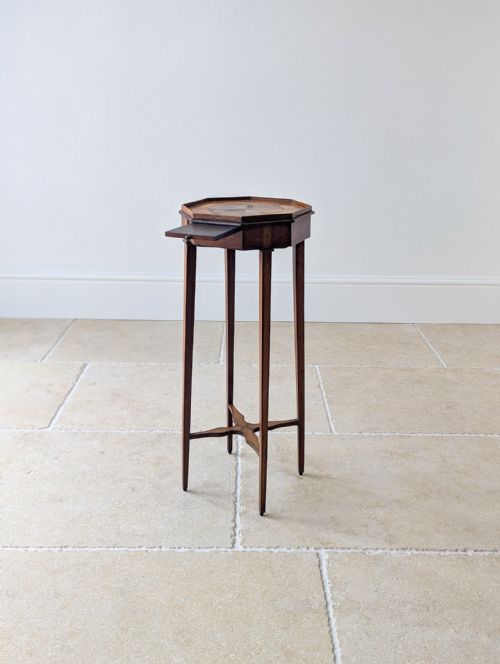 ANTIQUE GEORGIAN MAHOGANY OCTAGONAL SHERATON URN STAND C1780 - ADDITIONAL PHOTO 15